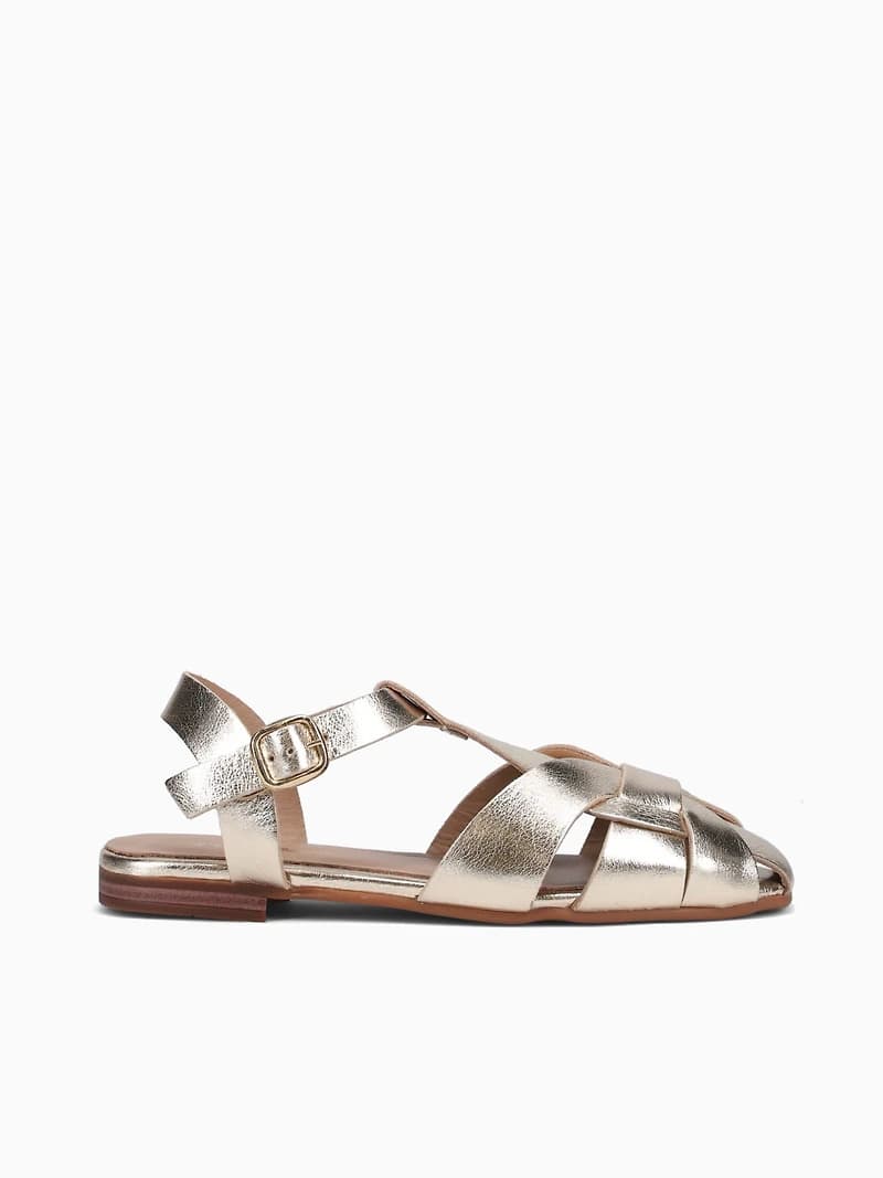 Fatma Gold Metallic Leather