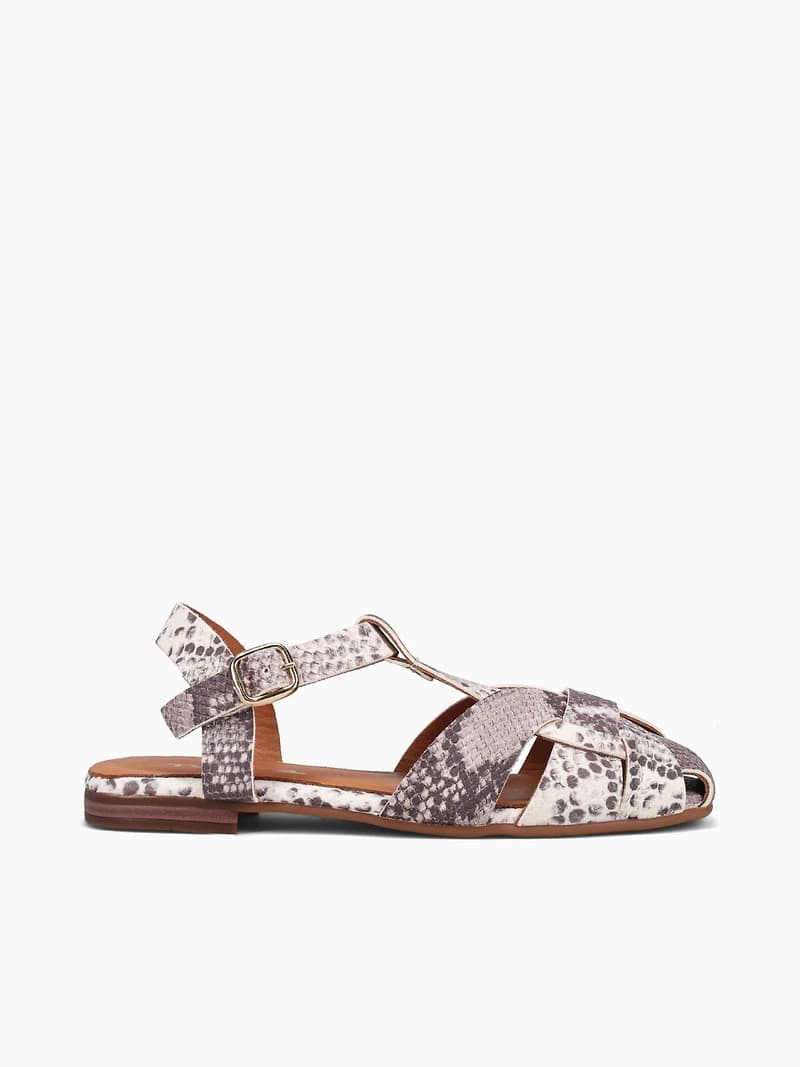 Fatma Cream Snake Leather
