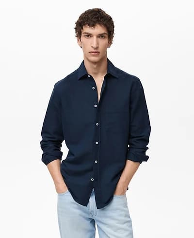 Mango Men's Classic-Fit Linen Shirt