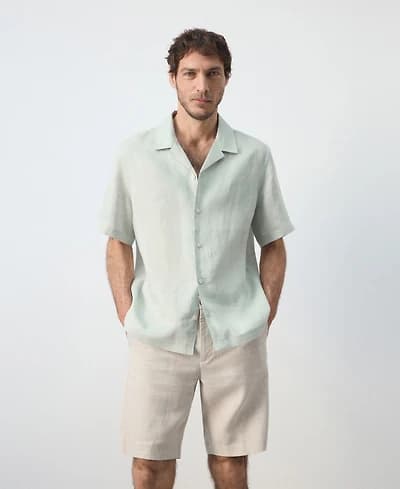 Mango Men's Regular-Fit Linen Shirt